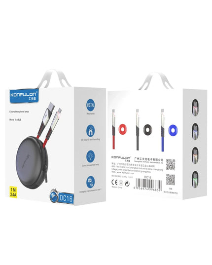 DC16 Micro USB Kablo 1M 2.4A - Kırmızı 3