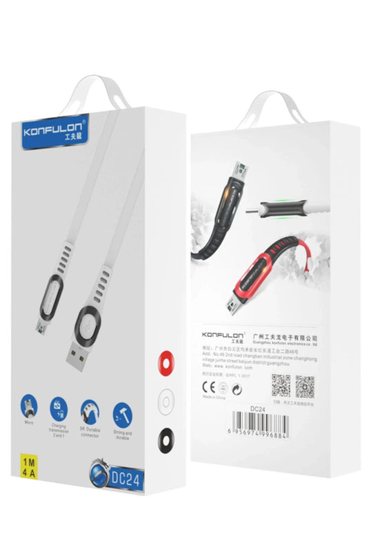 DC24 Micro USB Kablo 1.2M 4A - Kırmızı 2