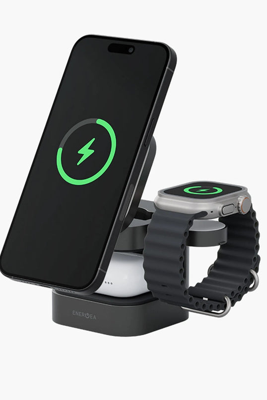 MagCube 3in1 Katlanabilir 15W Telefon Saat Airpods Masaüstü Hızlı Şarj Standı 2