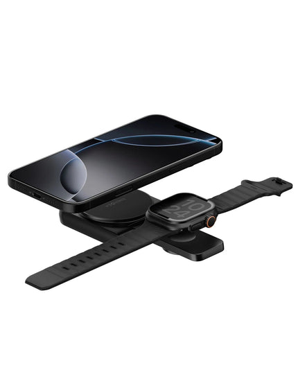 MagDuo 2in1 Katlanabilir 15W Telefon ve 2.5W Saat Masaüstü Hızlı Şarj Standı - Koyu Gri 5