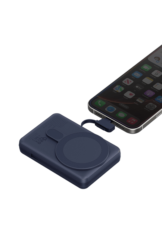 MagPac Pro Plus Qi2 10.000mAh 1 Adet 20W Type-C 1 Adet 20W Type-C Kablo ve 15W Kablosuz Şarj Çıkışlı PD Hızlı Şarj Magsafe Powerbank - Mavi 4