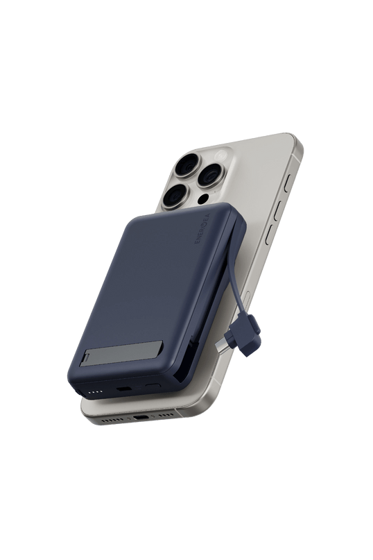 MagPac Pro Plus Qi2 10.000mAh 1 Adet 20W Type-C 1 Adet 20W Type-C Kablo ve 15W Kablosuz Şarj Çıkışlı PD Hızlı Şarj Magsafe Powerbank - Mavi 5
