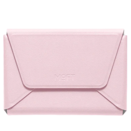 Agile Uyumlu Seyahat Tipi Standlı MagSafe Cüzdan - Açık Pembe 2