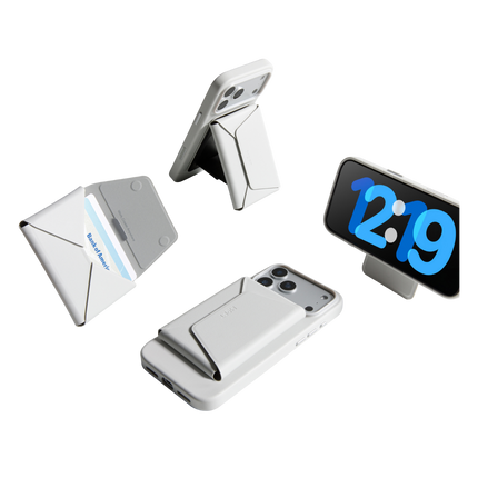 Agile Uyumlu Seyahat Tipi Standlı MagSafe Cüzdan - Beyaz 7