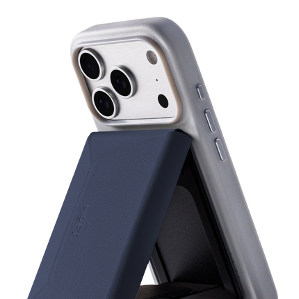 Agile Uyumlu Seyahat Tipi Standlı MagSafe Cüzdan - Lacivert 6