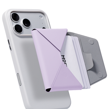 Agile Uyumlu Seyahat Tipi Standlı MagSafe Cüzdan - Lila 4