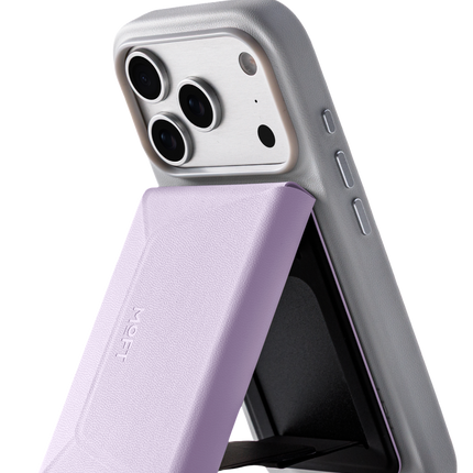 Agile Uyumlu Seyahat Tipi Standlı MagSafe Cüzdan - Lila 6