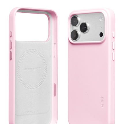 iPhone 18 Pro/17 Pro Snap Movas Deri Magsafe Kapak Kılıf - Açık Pembe 2