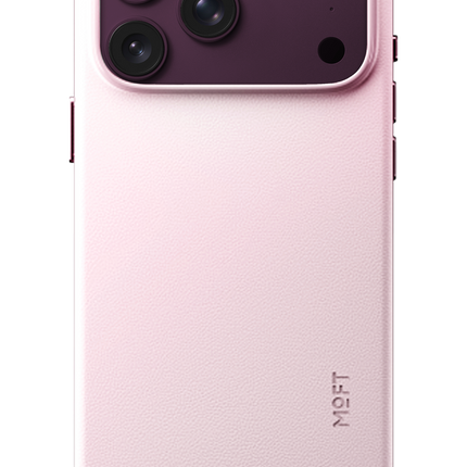 iPhone 18 Pro/17 Pro Snap Movas Deri Magsafe Kapak Kılıf - Açık Pembe