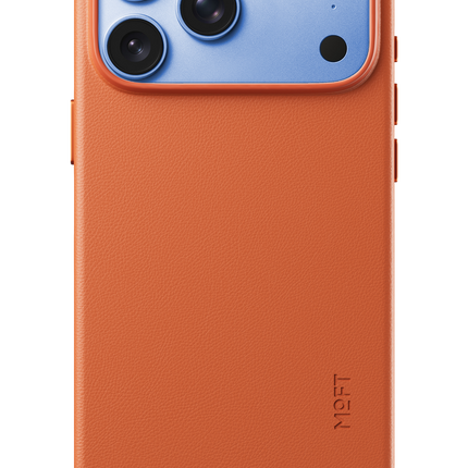 iPhone 18 Pro/17 Pro Snap Movas Deri Magsafe Kapak Kılıf - Turuncu