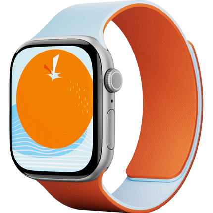Watch 42mm Snap Duo Silikon Kordon - Turuncu-Açık Mavi