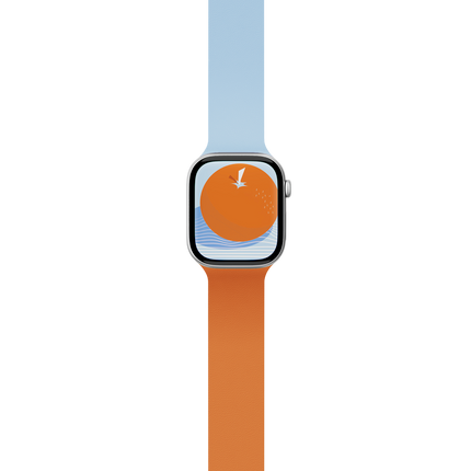 Watch 42mm Snap Duo Silikon Kordon - Turuncu-Açık Mavi 2