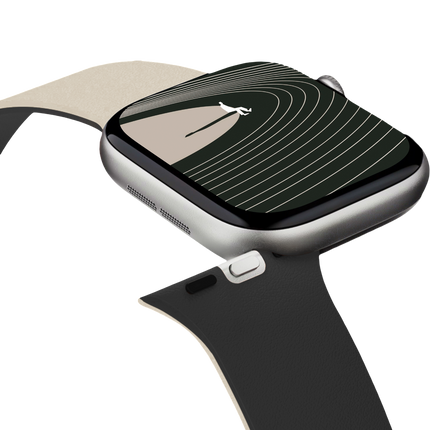 Watch Ultra 49mm Snap Duo Silikon Kordon - Siyah-Beyaz 6