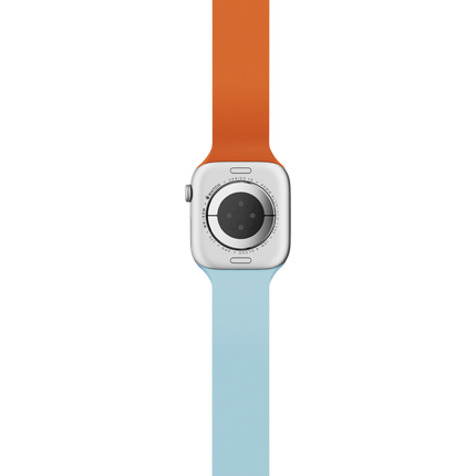 Watch Ultra 49mm Snap Duo Silikon Kordon - Turuncu-Açık Mavi 3