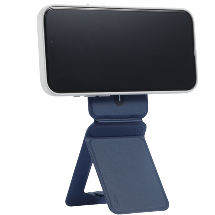 Snap Phone Uyumlu Katlanabilir Tripod Standlı MagSafe Cüzdan - Lacivert 9