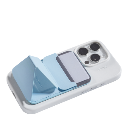 Snap-On Uyumlu Standlı MagSafe Cüzdan - Açık Mavi 6