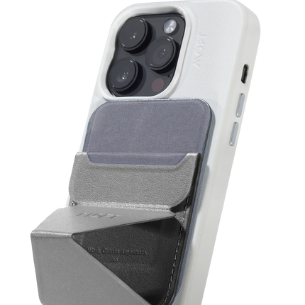 Snap-On Uyumlu Standlı MagSafe Cüzdan - Gri 6
