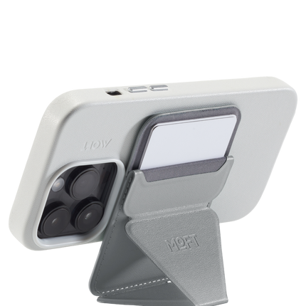 Snap-On Uyumlu Standlı MagSafe Cüzdan - Gümüş 7