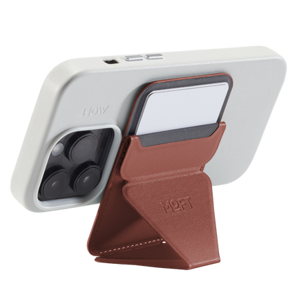 Snap-On Uyumlu Standlı MagSafe Cüzdan - Kiremit 7
