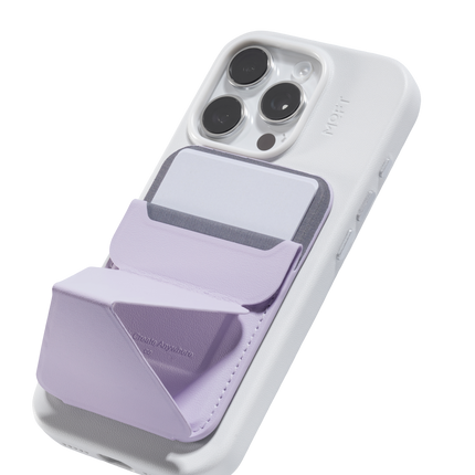Snap-On Uyumlu Standlı MagSafe Cüzdan - Lila 6