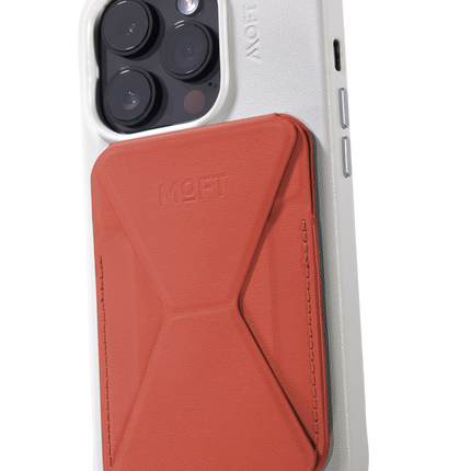 Snap-On Uyumlu Standlı MagSafe Cüzdan - Açık Turuncu 4