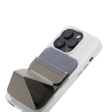 Snap-On Uyumlu Standlı MagSafe Cüzdan - Koyu Gri 6