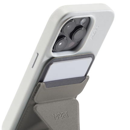 Snap-On Uyumlu Standlı MagSafe Cüzdan - Koyu Gri 8