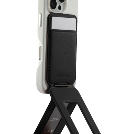 Snap Phone Uyumlu Katlanabilir Tripod Standlı MagSafe Cüzdan - Siyah 5