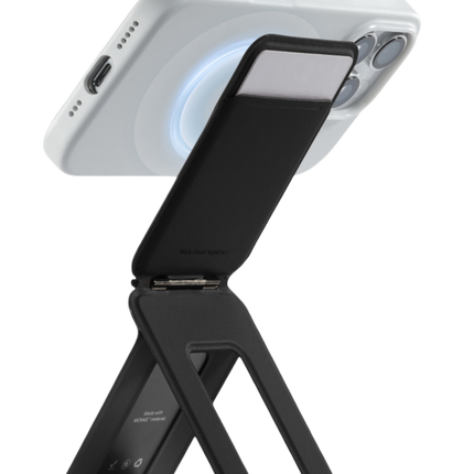 Snap Phone Uyumlu Katlanabilir Tripod Standlı MagSafe Cüzdan - Siyah 6