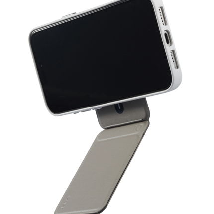 Snap Phone Uyumlu Katlanabilir Tripod Standlı MagSafe Cüzdan - Koyu Gri 10