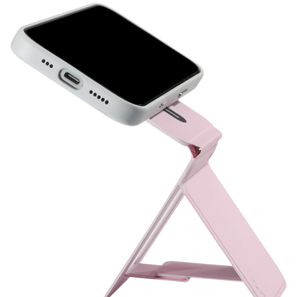 Snap Phone Uyumlu Katlanabilir Tripod Standlı MagSafe Cüzdan - Koyu Pembe 10