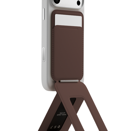 Snap Phone Uyumlu Katlanabilir Tripod Standlı MagSafe Cüzdan - Çöl Titanyum 5