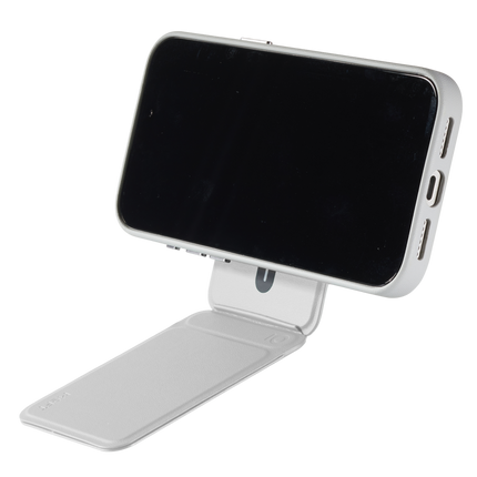 Snap Phone Uyumlu Katlanabilir Tripod Standlı MagSafe Cüzdan - Beyaz 11