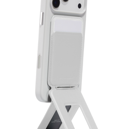 Snap Phone Uyumlu Katlanabilir Tripod Standlı MagSafe Cüzdan - Beyaz 2