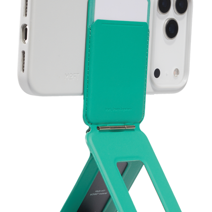 Snap Phone Uyumlu Katlanabilir Tripod Standlı MagSafe Cüzdan - Koyu Yeşil 4