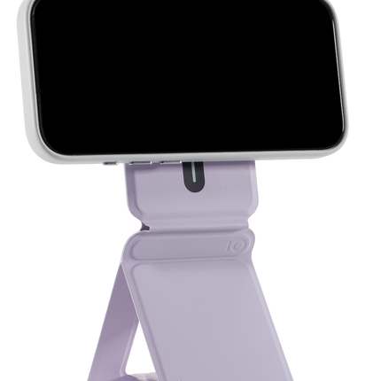 Snap Phone Uyumlu Katlanabilir Tripod Standlı MagSafe Cüzdan - Lila 7