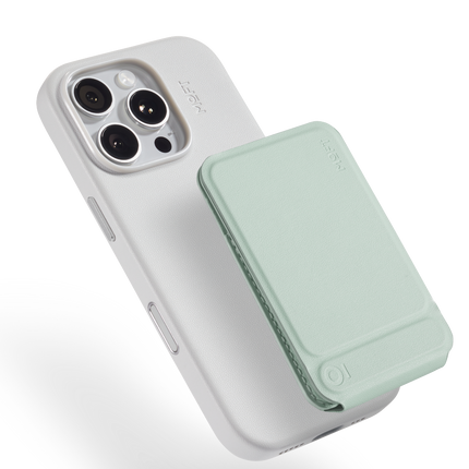 Snap Phone Uyumlu Katlanabilir Tripod Standlı MagSafe Cüzdan - Mint Yeşil 7