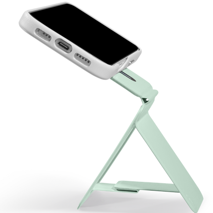 Snap Phone Uyumlu Katlanabilir Tripod Standlı MagSafe Cüzdan - Mint Yeşil 10