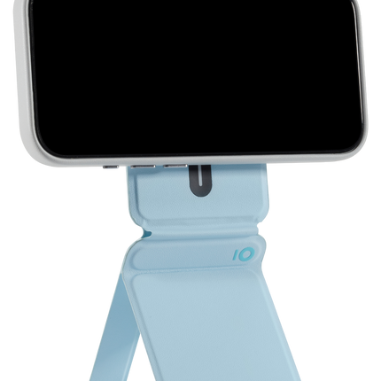 Snap Phone Uyumlu Katlanabilir Tripod Standlı MagSafe Cüzdan - Açık Mavi 9