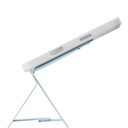 Snap Phone Uyumlu Katlanabilir Tripod Standlı MagSafe Cüzdan - Açık Mavi 13