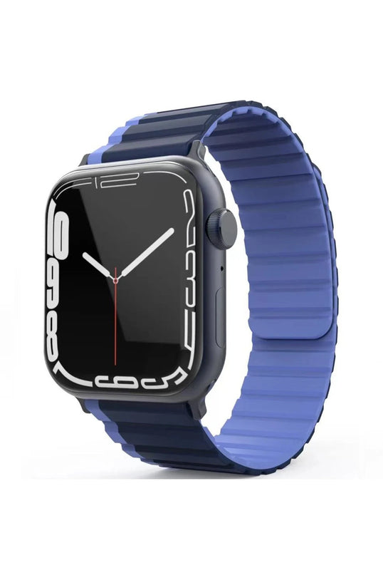 Watch 42mm MO-WB1 Çift Renk Mıknatıslı Silikon Kordon - Lacivert