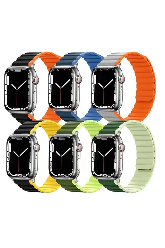 Watch 42mm MO-WB1 Çift Renk Mıknatıslı Silikon Kordon - Siyah 3