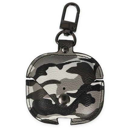 Airpods 3 (3.nesil) Çanta Kamuflaj Deri Kılıf - Gri