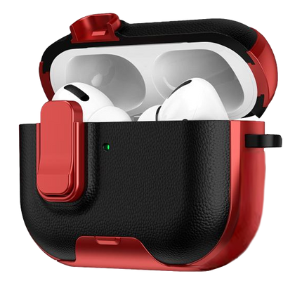 Airpods Pro 3 (3.nesil) Rova Deri Kılıf - Kırmızı 2