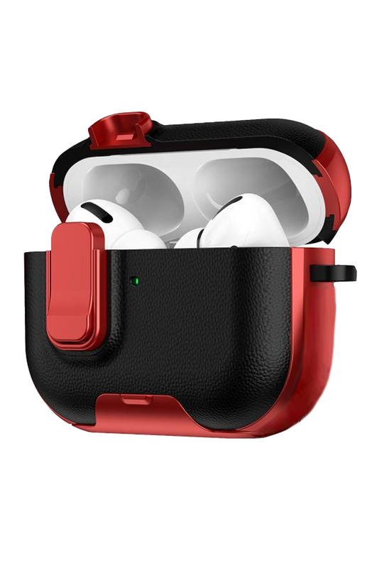 Airpods Pro 3 (3.nesil) Rova Deri Kılıf - Kırmızı 2