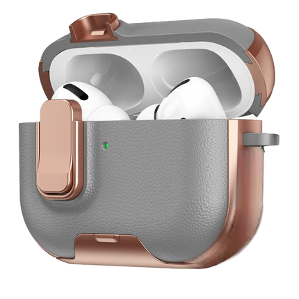 Airpods Pro 3 (3.nesil) Rova Deri Kılıf - Rose Gold 2