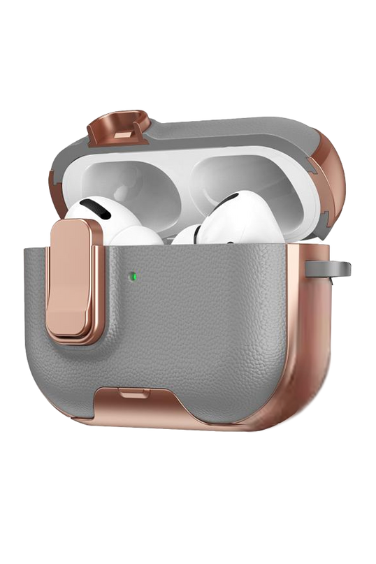Airpods Pro 3 (3.nesil) Rova Deri Kılıf - Rose Gold 2
