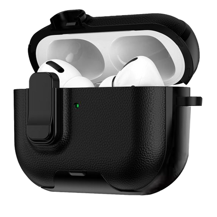 Airpods Pro 3 (3.nesil) Rova Deri Kılıf - Siyah 2