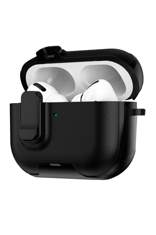 Airpods Pro 3 (3.nesil) Rova Deri Kılıf - Siyah 2