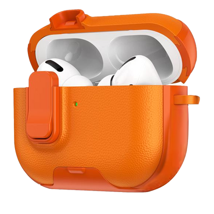 Airpods Pro 3 (3.nesil) Rova Deri Kılıf - Turuncu 2